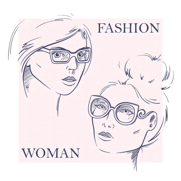 Жінки в модних сонцезахисних окулярах . — стоковий вектор