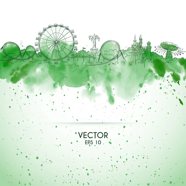 Parque de atracciones. — Vector de stock