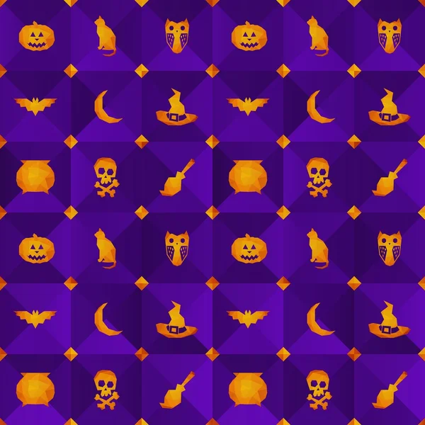 Halloween wzór tła. Low-poly styl wektor źle — Wektor stockowy