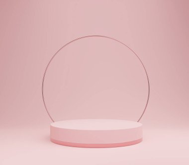 Podyum pembe pastel arkaplan Asgari sahne görüntüleme ürünü sunumu veya platform ürün şablonu konsepti 3d oluşturma 