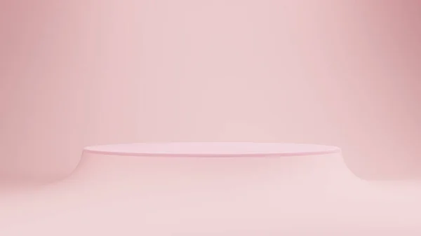 Pódium Vagy Színpadi Rózsaszín Pasztell Háttér Mockup Minimális Jelenet Megjelenítése — Stock Fotó