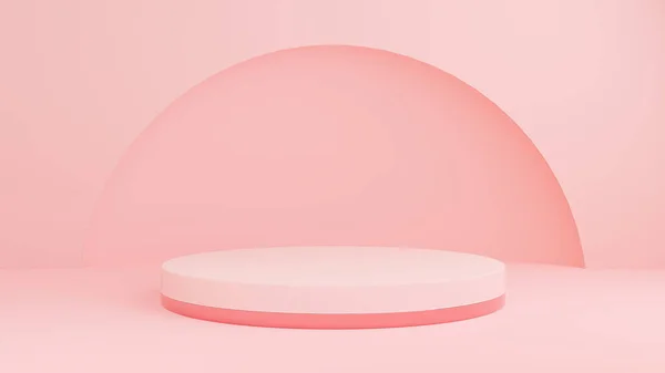 Pódium Rózsaszín Pasztell Háttér Mockup Minimális Jelenet Kijelző Háttér Kozmetikai — Stock Fotó
