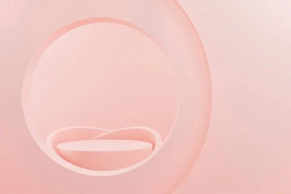 Absztrakt Rózsaszín Színgeometrikus Forma Mockup Pódiumjelenet Megjelenítése Kozmetikai Termékek Bemutatásához Stock Kép