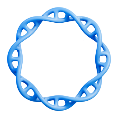 Mavi renkli DNA çift sarmal molekülü genetik ve biyoteknolojide kullanılan bükülmüş merdiven yapısını gösteriyor. Eğitim, bilim ve araştırma için ideal. Şeffaf arkaplan, 3d illüstrasyon.