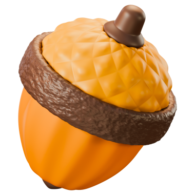 Mısır ve kestane süslemesi Şükran Günü 'nü ve sonbahar hasadını doğal dokularla temsil ediyor. Bayram, bayram ve mevsimlik görseller için mükemmel. Şeffaf arkaplan, 3d illüstrasyon.