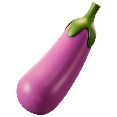 Sağlıklı vejetaryen yemekleri ve gurme kavramları için en az üç boyutlu patlıcan simgesi. Organik market uygulamaları, menü grafikleri, ui simgesi, web tasarımı için ideal. Şeffaf arkaplan, 3d illüstrasyon.