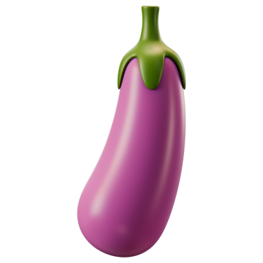 Taze sebze ve organik bahçe kavramları için uzun, basit bir 3 boyutlu patlıcan ikonu. Beslenme diyeti planı, tarif tasarımı, sağlıklı menü grafiği için ideal. Şeffaf arkaplan, 3d illüstrasyon.