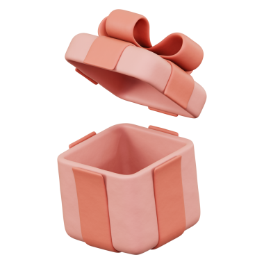 Şirin açık pastel pembe hediye kutusu, üzerinde yüzen kapak 3 boyutlu element var. Sevgililer günü, anneler günü, kadınlar günü ve satış için romantik mat kilinden bir sürpriz. Yumuşak plasticine clipart izole.