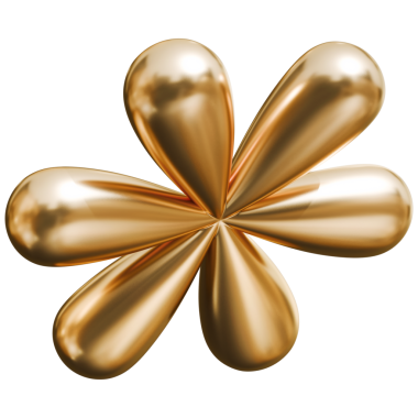 Altın yıldız yıldız soyut altı köşeli şekil ve parlak metalik ui simgesi, 3 boyutlu illüstrasyon