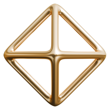 Altın elmaslı kablo çapraz soyut şekil ve parlak metalik oyuk çerçeve, 3 boyutlu illüstrasyon