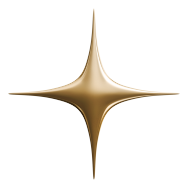 Altın parıldayan yıldız soyut şekli ve parlak metalik zarif sembol, 3d illüstrasyon