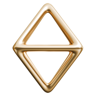 Altın minimalist sekizgen çerçeve ve parlak metalik soyut geometrik kablo, üç boyutlu illüstrasyon