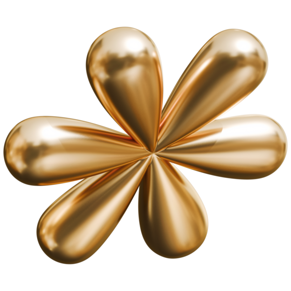 Altın yıldız yıldız soyut altı köşeli şekil ve parlak metalik ui simgesi, 3 boyutlu illüstrasyon