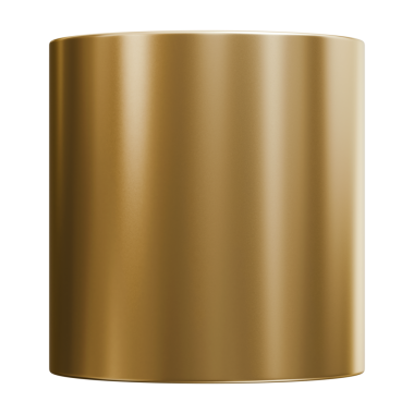 Altın silindir soyut şekil ve parlak metalik grafik nesne sanatı, 3d illüstrasyon