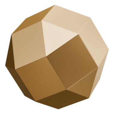 Altın kenarlı küre geometrik top soyut ve parlak metalik grafik sanat objesi, 3 boyutlu illüstrasyon