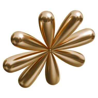 Altın yıldız patlaması süsü soyut şekil ve parlak metalik grafik sanat objesi, 3 boyutlu illüstrasyon