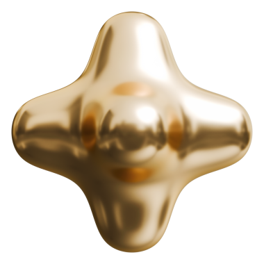 Altın kabarık artı tabela soyut şekil ve altın parlak metalik şişirilmiş çapraz grafik sanat objesi, 3d illüstrasyon