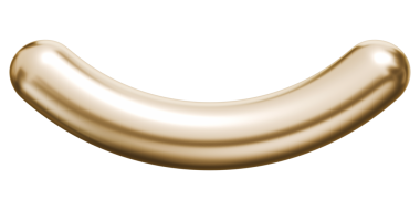 Altın yay eğrisi ve altın metalik 3d kıvrımlı tüp elementi, 3d illüstrasyon