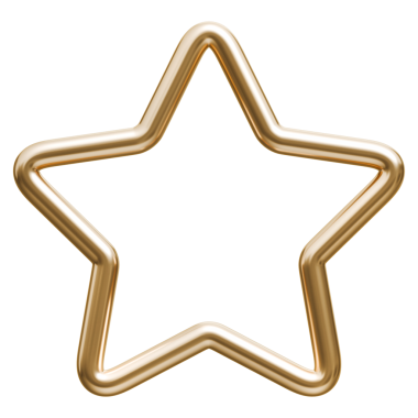 Yıldız çerçeve altın yuvarlak dış hat ve altın renkli metalik geometrik kenar, 3d illüstrasyon