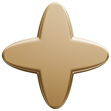 Yıldız kıvılcımlı altın sembol ve 3D metalik parıltı ikonu, 3D illüstrasyon