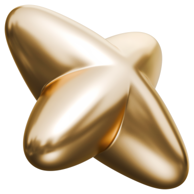 Yıldız kıvılcımlı altın sembol ve parlak metalik dört köşeli ışıltı simgesi açılı perspektif görüntüsü, 3D illüstrasyon