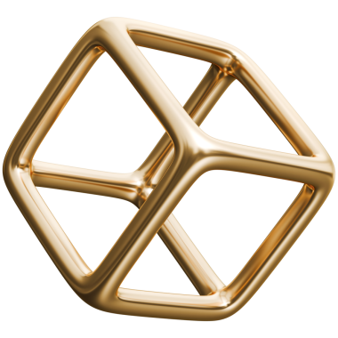 Tel çerçeve küp altın ve altın metalik parlak 3 boyutlu geometrik kafes kutusu, 3 boyutlu illüstrasyon