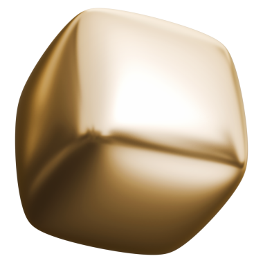 Yumuşak altın küp blok ve altın metalik parlak 3D şişirilmiş yumuşak kutu, 3D illüstrasyon