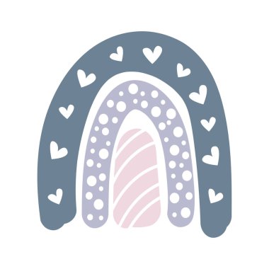 Beyaz arkaplana soyut gökkuşağı karalama İskandinav tarzı dekor