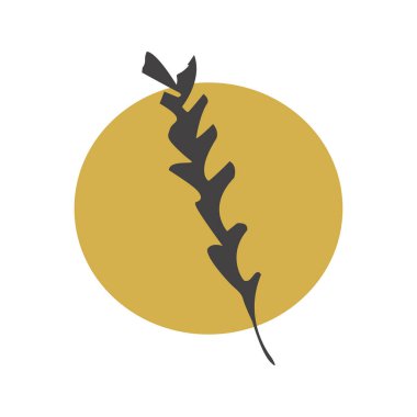 Renkli, yuvarlak arka planda çiçek silueti. izole vektör