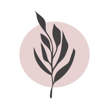 Çiçek silueti yuvarlak şekilli. Beyaz arkaplanda izole.