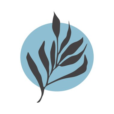 Renkli, yuvarlak arka planda çiçek silueti. izole vektör