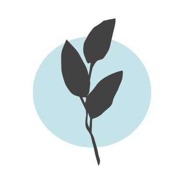 Renkli, yuvarlak arka planda çiçek silueti. izole vektör