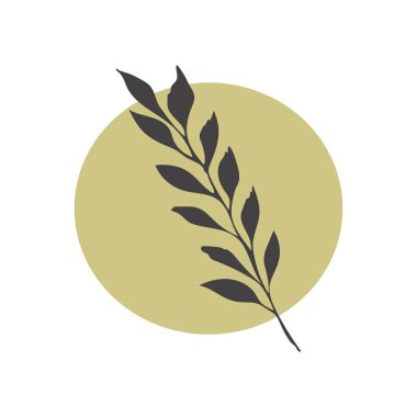 Renkli, yuvarlak arka planda çiçek silueti. izole vektör