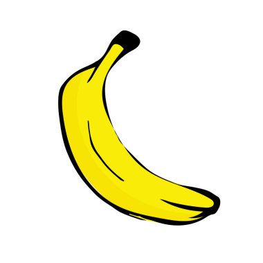 Beyaz arkaplanda el çizimi muz illüstrasyonu.