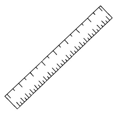 Ruller el çizimi skecth. Beyaz arkaplanda izole.