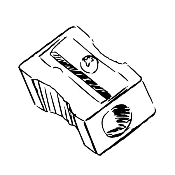 Taille-crayon dessiné à la main. Isolé sur fond blanc. — Image vectorielle