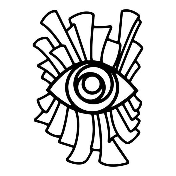 Allemaal Zichtend Oog. Providence magisch symbool in boho stijl. Astrologie, occult en tribaal, esoterisch en alchemie teken. Vector — Stockvector