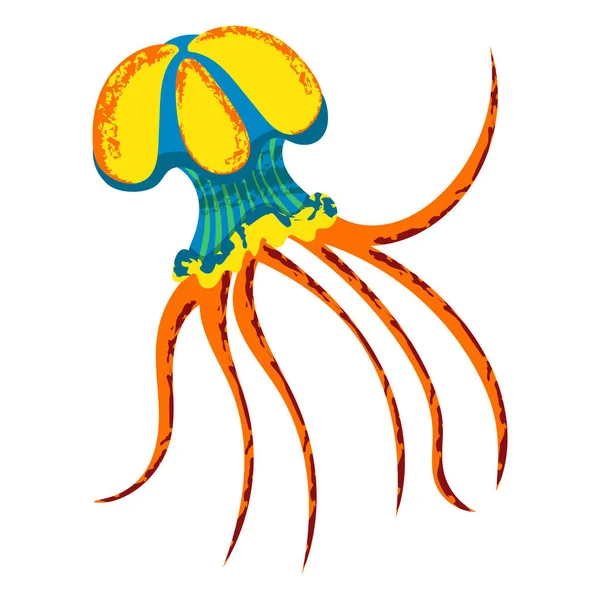 Ilustración de dibujos animados medusas. Aislado sobre fondo blanco. — Archivo Imágenes Vectoriales