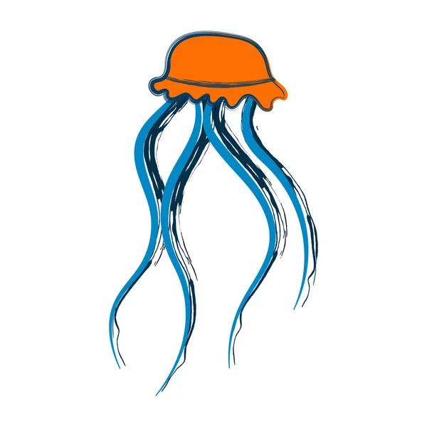Ilustración de dibujos animados medusas. Aislado sobre fondo blanco. — Archivo Imágenes Vectoriales