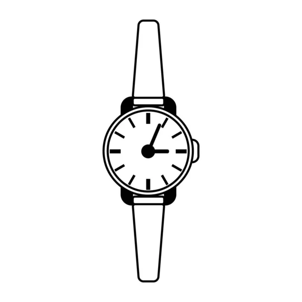 Relojes negro y blanco icono de vector — Vector de stock