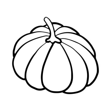 Kabak karalama ikonu. Gıda çizimi beyaz arkaplanda izole edildi.