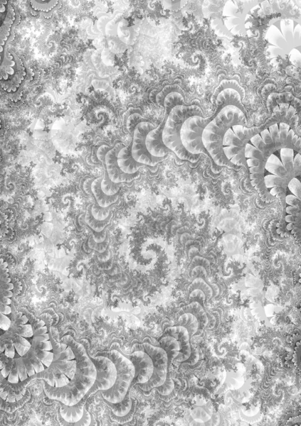 Fancy Fantastic Fractal Pattern Gray Tones Beautiful Pattern Fractal Geometry — Stock Photo, Image