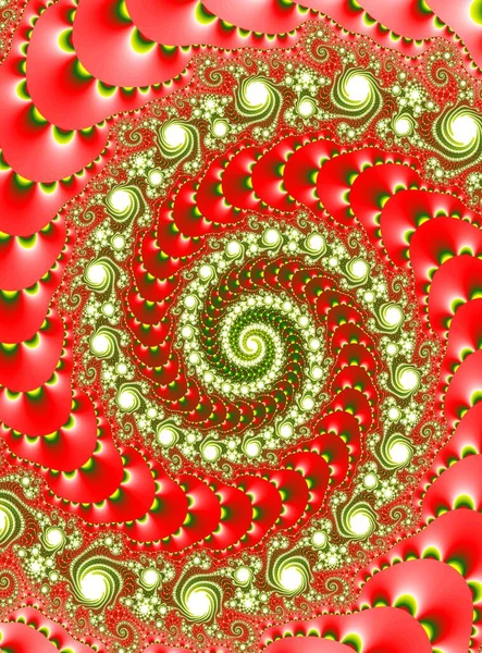 Fractal spiral abstract pattern .red holiday drawing — стоковое фото