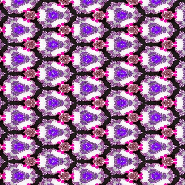 Kacér művészeti nyomtatás, lila tónus, absztrakt színes mozaik minta design.zökkenőmentes háttér — Stock Fotó