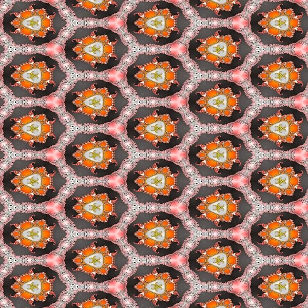 Tasarım için soyut renkli mozaik desenli gri ve turuncu tonlarda tuhaf sanat baskıları. Kusursuz arkaplan — Stok fotoğraf