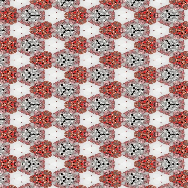 Stampa d'arte eccentrico nei toni del grigio e arancione, astratto motivo a mosaico colorato per lo sfondo design.seamless — Foto Stock