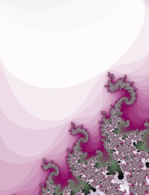 Fraktal elementlerle pembe tonlarda sanatsal baskı