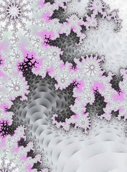 Impresión artística en tonos rosados con elementos fractales — Foto de Stock