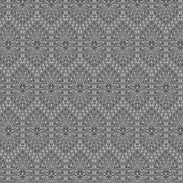 Hatszögletű minta grafikus absztrakt elemekkel fekete-fehér színben — Stock Fotó