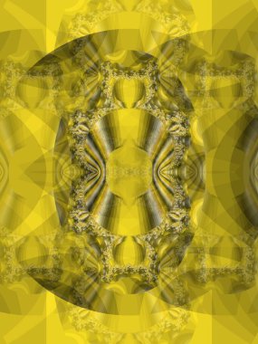 En iyi eğilim baskıları, fraktal grafik elementleri ile trend sarı soyut desen